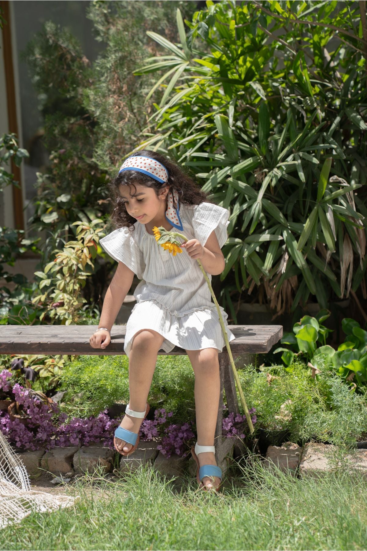 FLUTTER SLEEVE COTTON DRESS