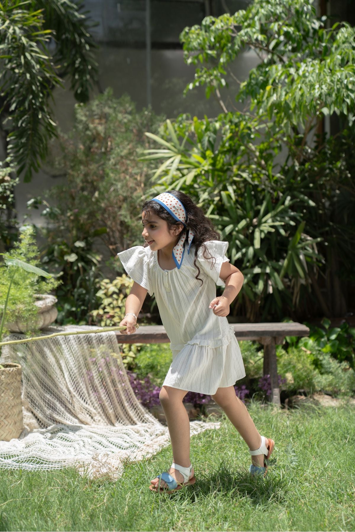 FLUTTER SLEEVE COTTON DRESS
