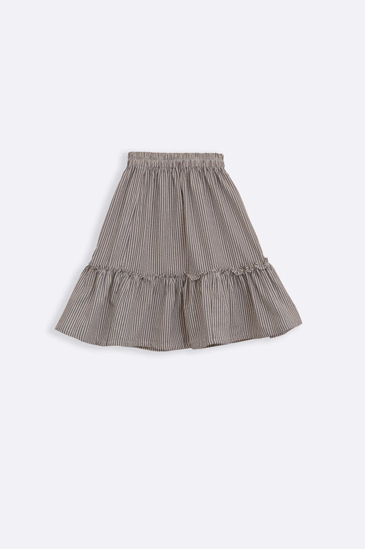 Striped Ruffle Hem Skirt