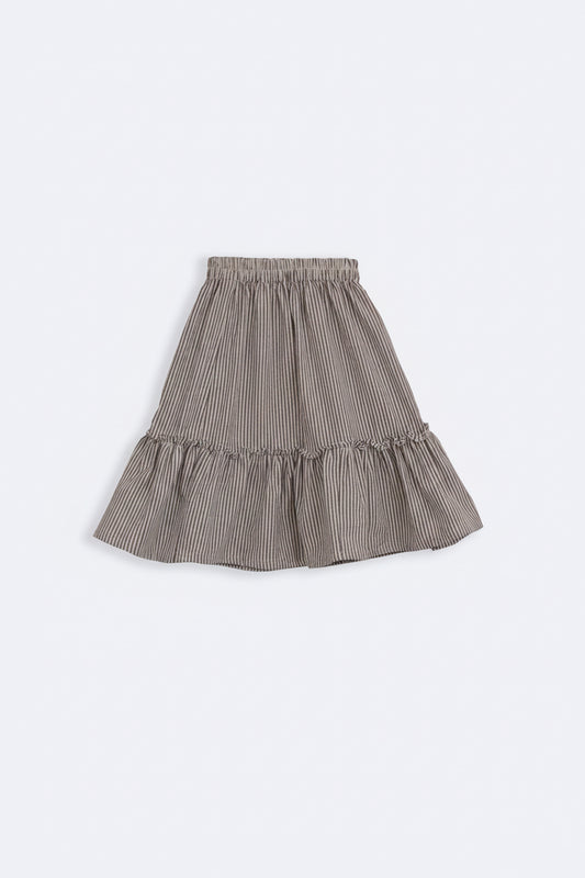 Striped Ruffle Hem Skirt