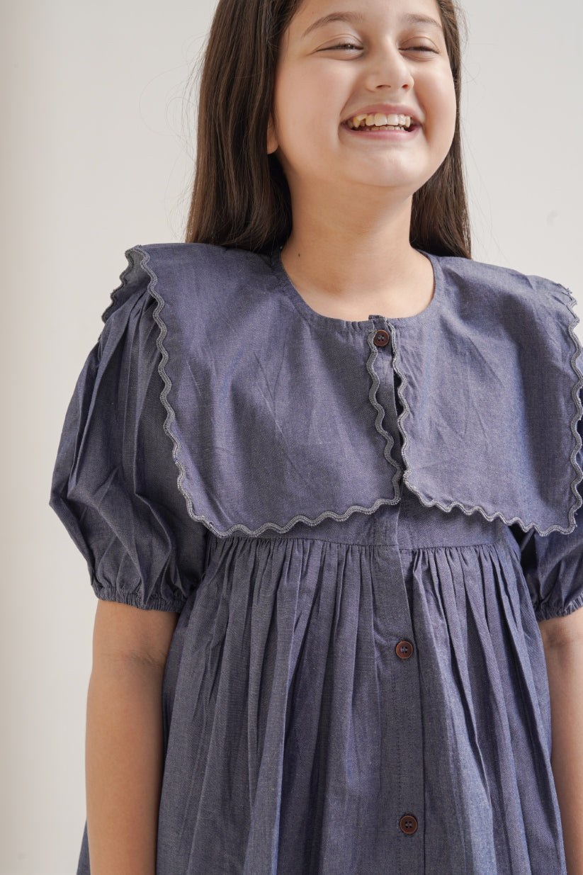 Embroidered Denim Frock