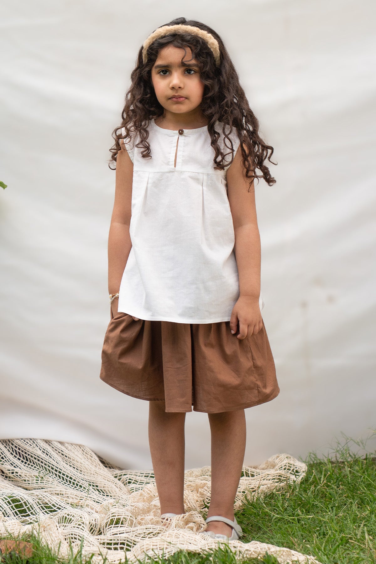 LINEN SKIRT WITH ELASTIC WAIST