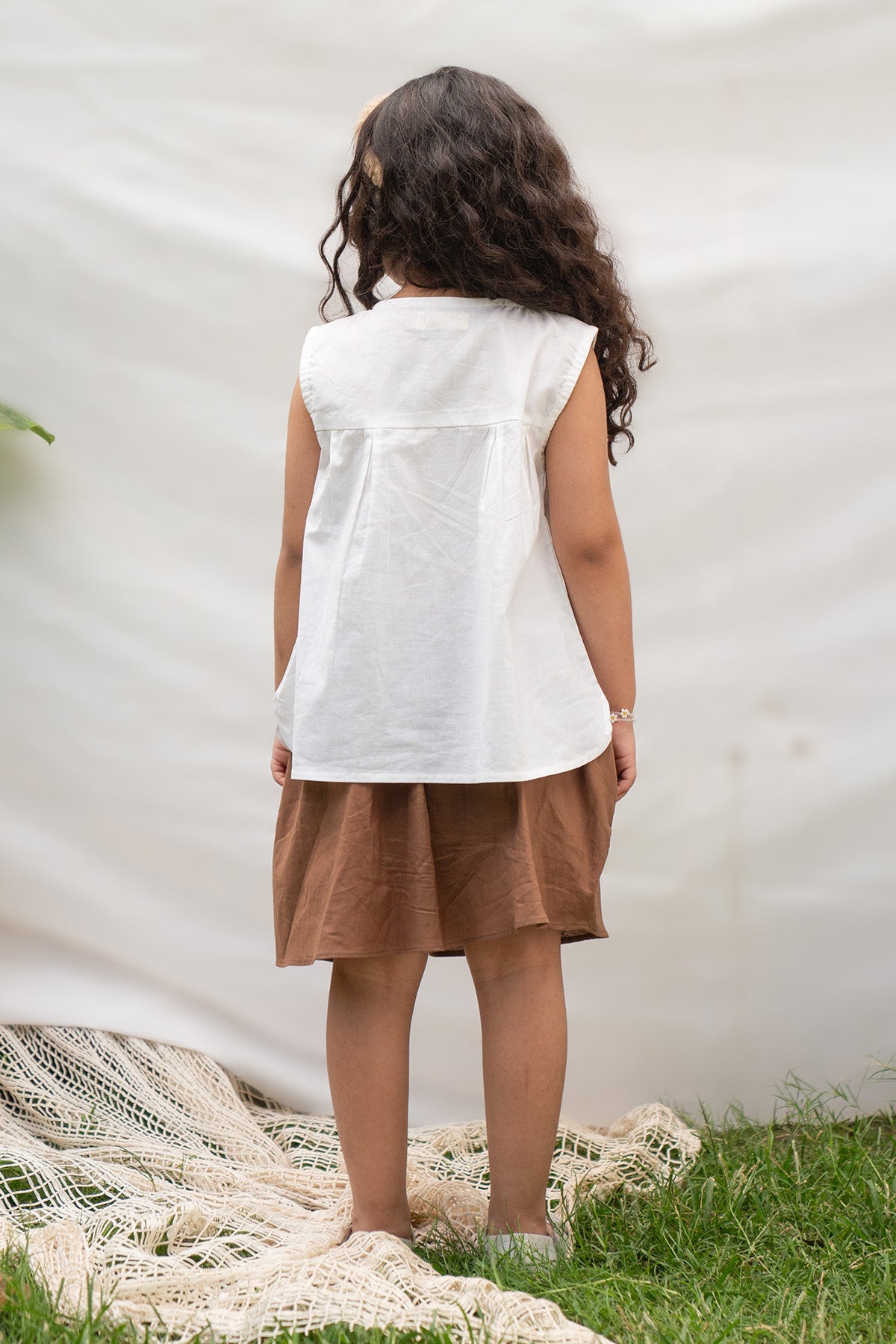 LINEN SKIRT WITH ELASTIC WAIST