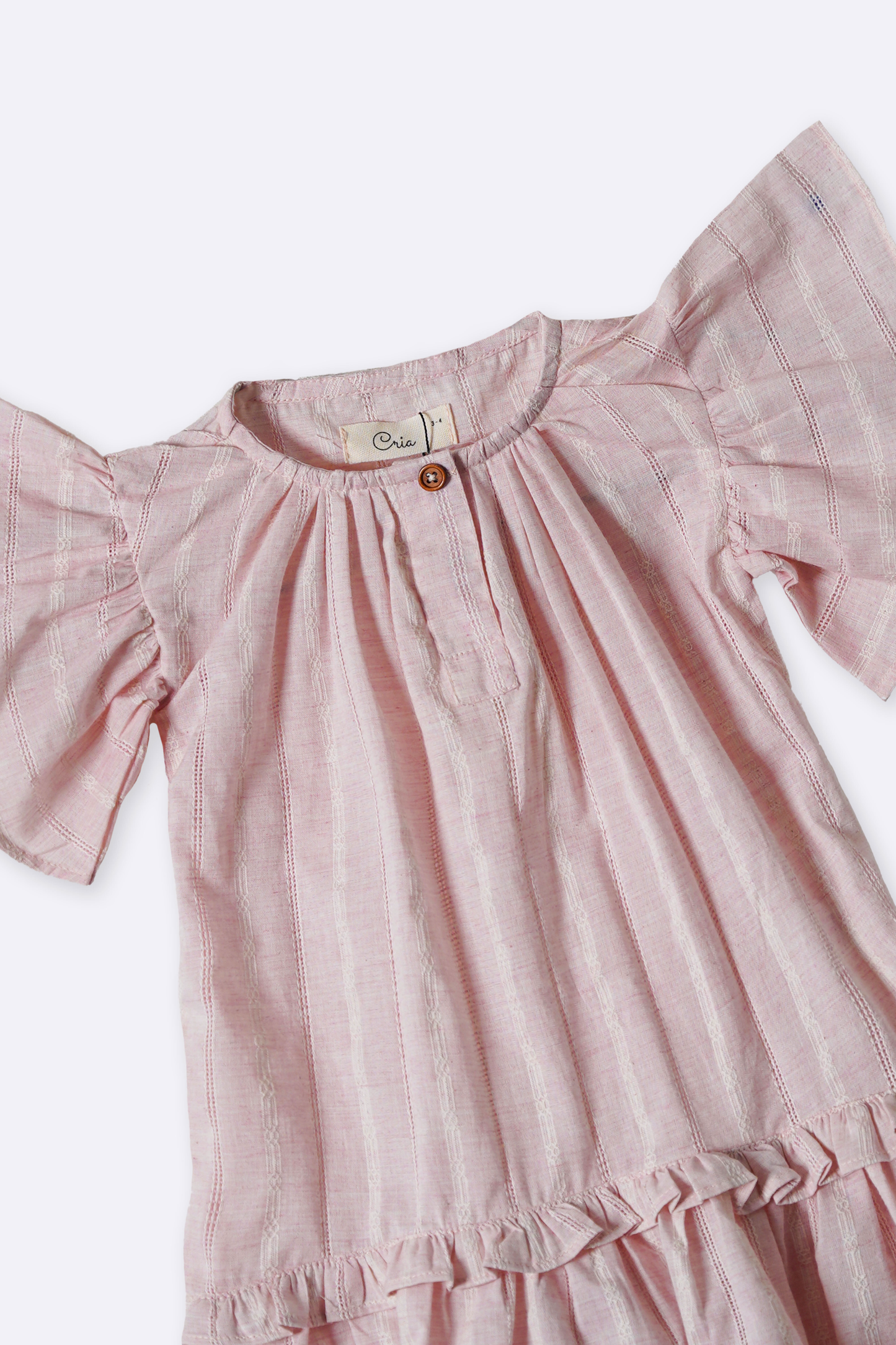 FLUTTER SLEEVE COTTON DRESS