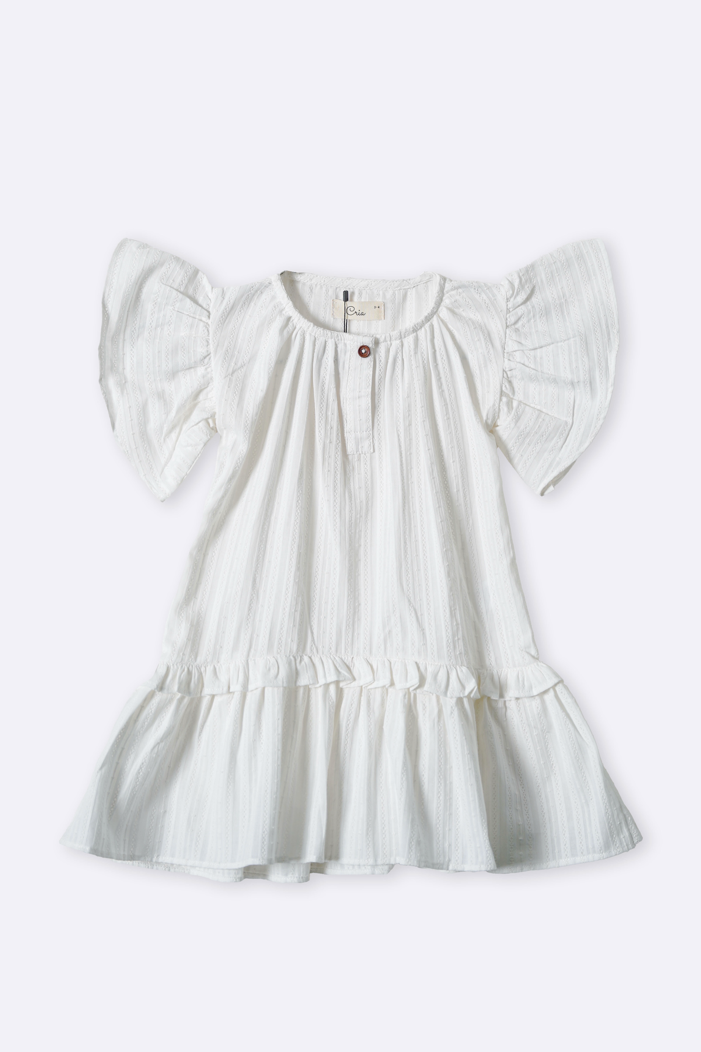 FLUTTER SLEEVE COTTON DRESS
