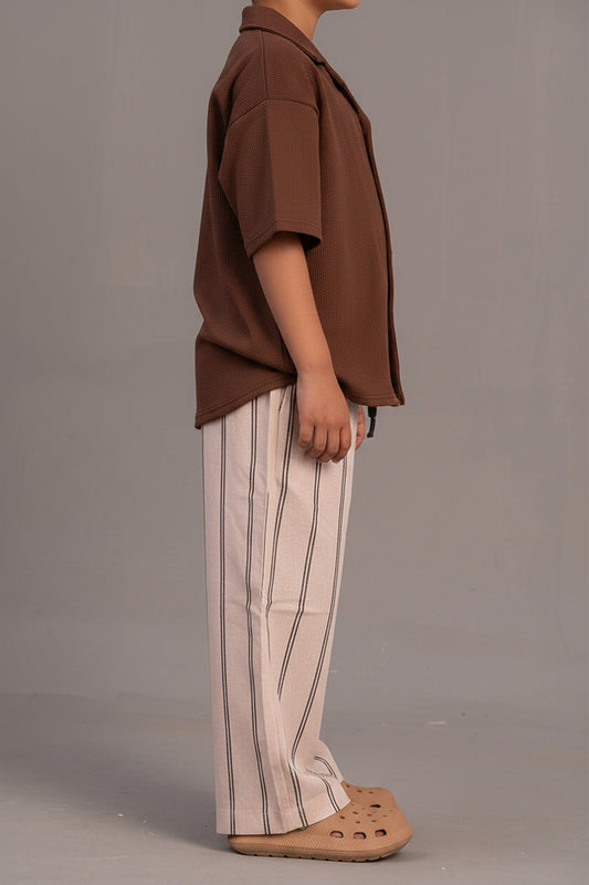 Stripe Cotton Linen Trousers