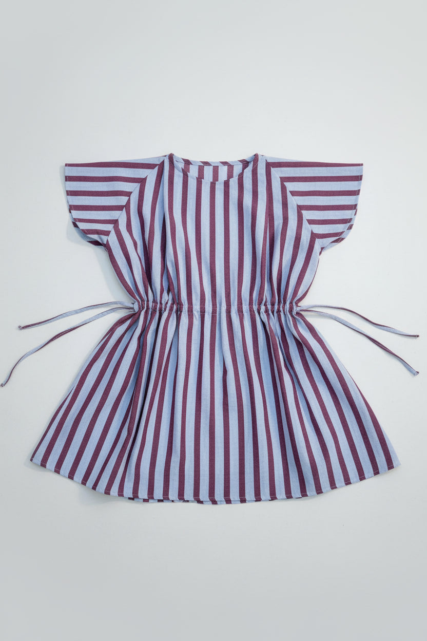 Stripe Side Pleat Dress
