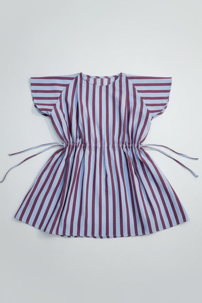 Stripe Side Pleat Dress