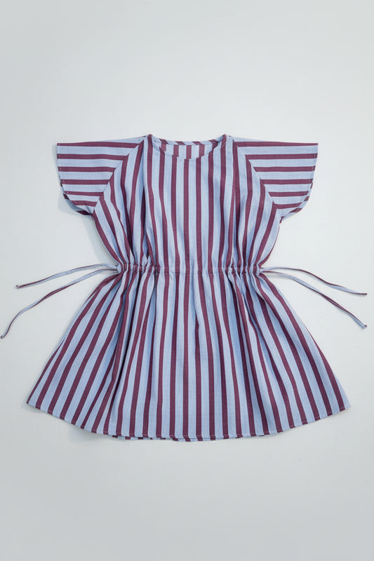 Stripe Side Pleat Dress