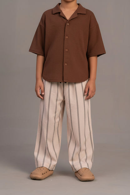 Stripe Cotton Linen Trousers