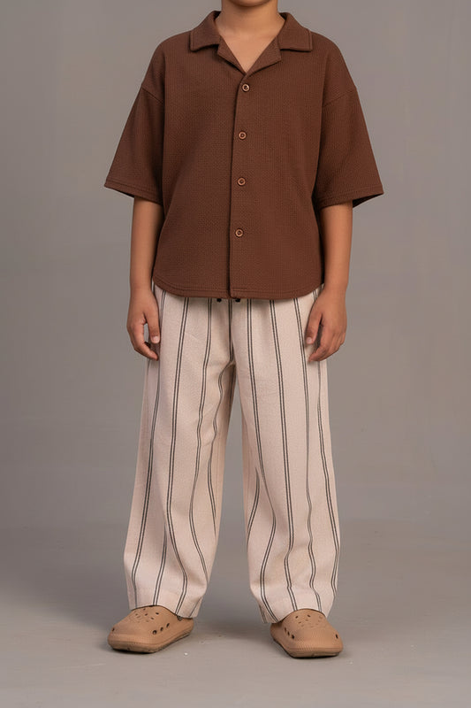 Stripe Cotton Linen Trousers