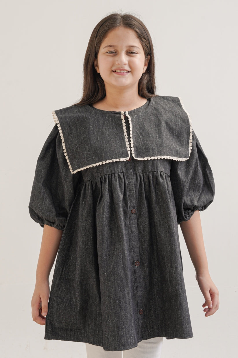 Embroidered Denim Frock