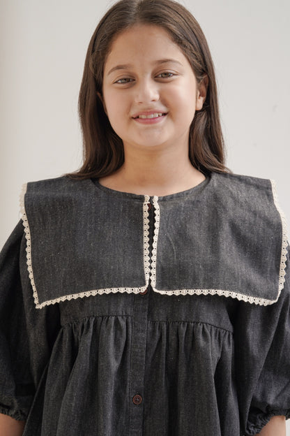 Embroidered Denim Frock